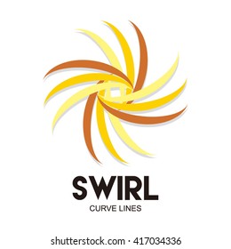 swirl curve art colorful abstract vector logo design template creative business icon company identity innovative symbol concept