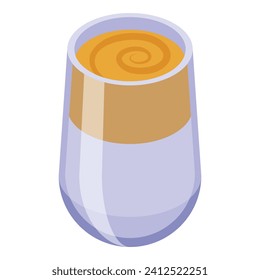 Swirl dalgona coffee icon isometric vector. Drink dessert. Milky cream