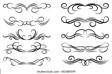 Swirl Decoration Dividers Isolated On White Stock Vector (royalty Free 