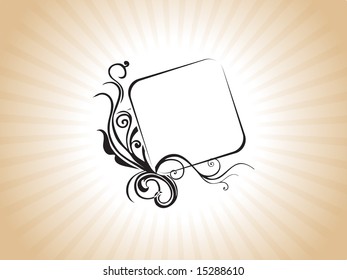 swirl design black squire frame, illustration