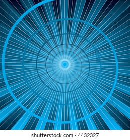 Swirl design overlayed on top of a abstract blue and black background