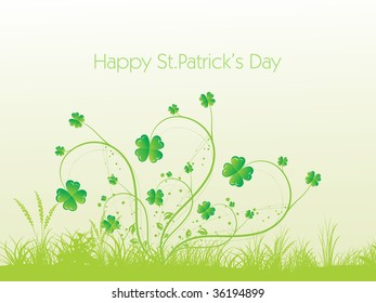 swirl design shamrock background for17th march