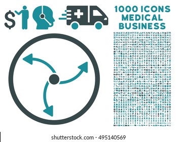 Swirl Direction icon with 1000 medical commercial soft blue vector pictographs. Clipart style is flat bicolor symbols, white background.