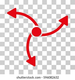 Swirl Direction icon. Vector illustration style is flat iconic symbol, red color, transparent background. Designed for web and software interfaces.