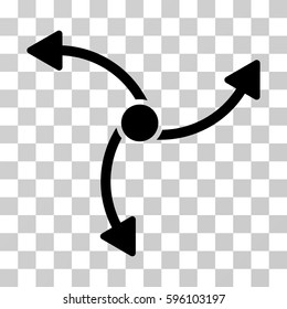 Swirl Direction icon. Vector illustration style is flat iconic symbol, black color, transparent background. Designed for web and software interfaces.