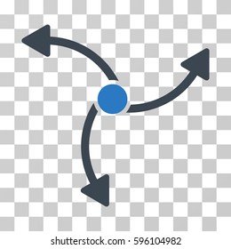 Swirl Direction icon. Vector illustration style is flat iconic bicolor symbol, smooth blue colors, transparent background. Designed for web and software interfaces.