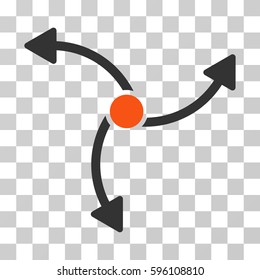Swirl Direction icon. Vector illustration style is flat iconic bicolor symbol, orange and gray colors, transparent background. Designed for web and software interfaces.