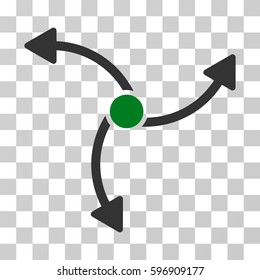 Swirl Direction icon. Vector illustration style is flat iconic bicolor symbol, green and gray colors, transparent background. Designed for web and software interfaces.