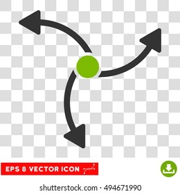 Swirl Direction round icon. Vector EPS illustration style is flat iconic bicolor symbol, eco green and gray colors, transparent background.