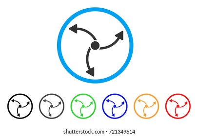 Swirl Direction rounded icon. Style is a flat swirl direction gray symbol inside light blue circle with black, gray, green, blue, red, orange color versions.