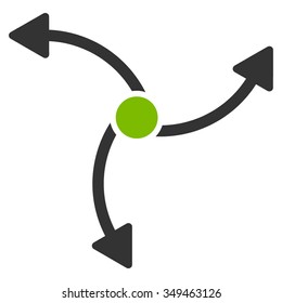 Swirl Direction vector icon. Style is bicolor flat symbol, eco green and gray colors, rounded angles, white background.