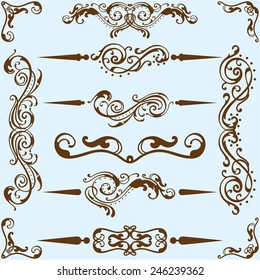 Swirl divide art set is on blue