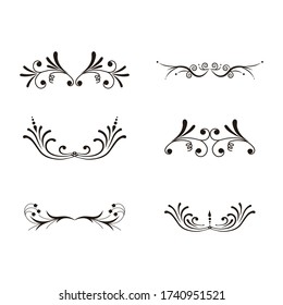 swirl divider ornament vector design. floral ornament good for decoration