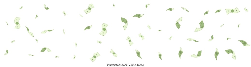Schwenken Sie den Dollar-Vektorweißer Panoramablick-Hintergrund. Paper Finance Design. Überreiches Papiergeld-Magazin. Cartoon Money Monetary Broschüre.