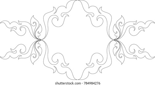 Swirl Doodle Floral Butterfly designed for Artwork, Tattoo, Symbol, Frame, Paperwork, woodworking, and Metalwork. Traditional Laos, Thai and Cambodia Artwork Style, Vector Format