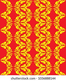 Swirl Doodle Wings Traditional Thai and Laos Style. Designed for Pattern Texture Background Wallpaper Backdrop Clothing Textile Vector Format