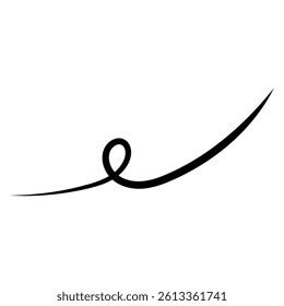Swirl dynamic black brushstroke, line curved line curl swish wave