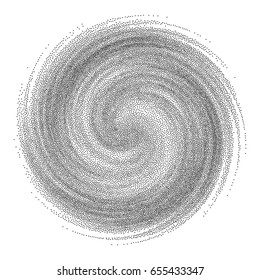 Elemento Swirl. Diseño de cutícula de grano negro y blanco. Ilustración vectorial resistente.