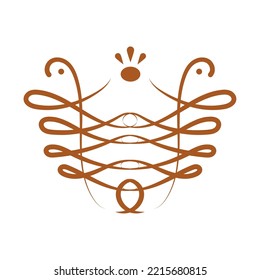 swirl element flourish on white background