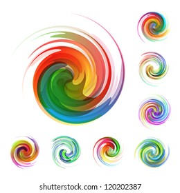 Swirl element set. Abstract illustration.