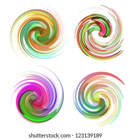 Conjunto de elementos Swirl. Ilustración abstracta.