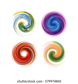 Swirl element set. Abstract illustration.