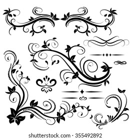 Swirl elements for design Vector illustration on white and text dividers
