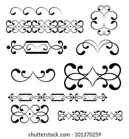 Swirl elements and monograms for design. isolated on white background. vector illustration.