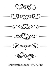 Swirl elements and monograms for design. Jpeg version also available in gallery