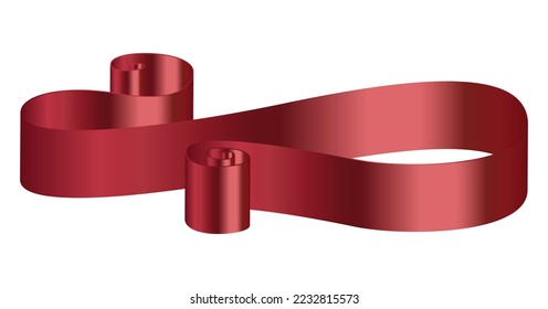 Swirl empty silk ribbon with copy space for announcements or greetings. Isolated realistic paper lines for text. Design for cards and promotional, offers and deals. Vector in flat style illustration