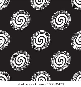 Swirl ethnic pattern white on black