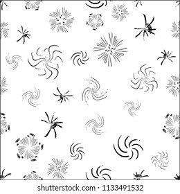 swirl explosion monochrome, seamless pattern background