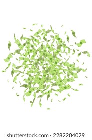 Schwirl Finanzen, Vektorweißer Hintergrund. Herbstmoney Design. Fallende Vorlage für Papiergeld. Überfluss Dollar Business Banner.