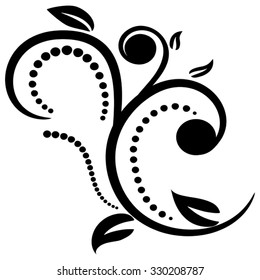 Swirl floral design ornaments, black colored, EPS8 - vector graphics.