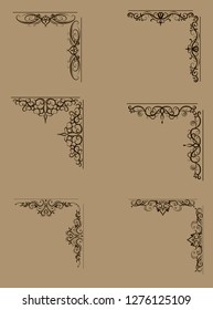 Swirl floral design set