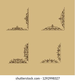Swirl floral design set