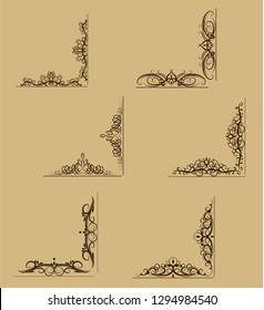 Swirl floral design set