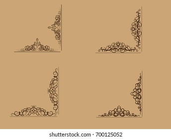 Swirl floral design set