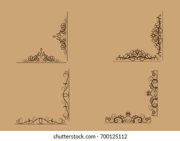 Swirl floral design set