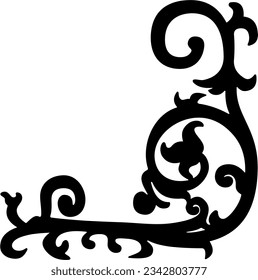 swirl floral ornament for decorative interior