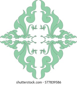 Swirl floral phoenix vector illustration, tattoo, pattern, texture, wallpaper, Southeast Asia Art Design