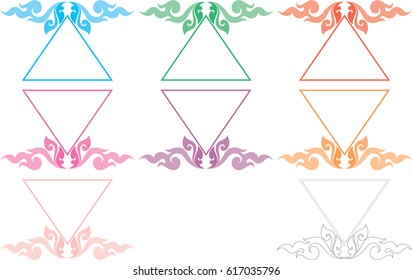 Swirl floral with triangle vector format (logo, symbol, sign) Southeast Asia art style