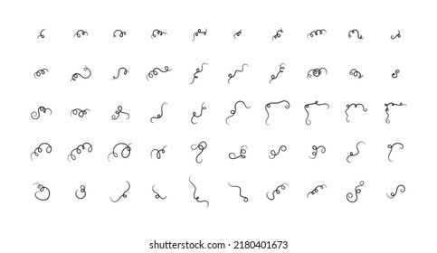 Swirl flourish abstract decoration element on white background.