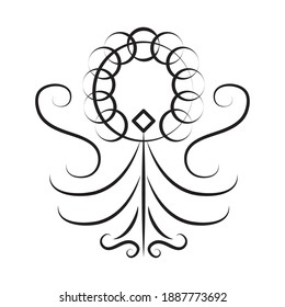 swirl flourish divider icon, line style, vector illustration