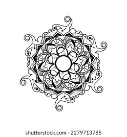 Swirl and Flourish Mandala With Floral Elements
