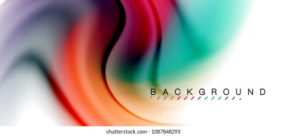 Swirl fluid flowing colors motion effect, holographic abstract background. Vector illustration