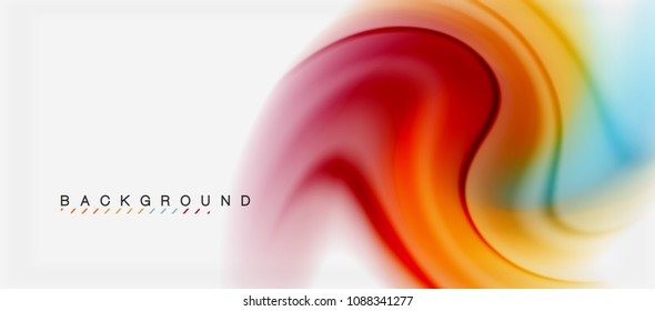Swirl fluid flowing colors motion effect, holographic abstract background. Vector illustration