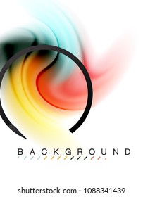 Swirl fluid flowing colors motion effect, holographic abstract background. Vector illustration