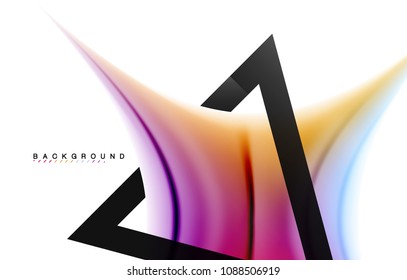 Swirl fluid flowing colors motion effect, holographic abstract background. Vector illustration