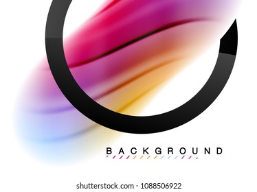 Swirl fluid flowing colors motion effect, holographic abstract background. Vector illustration